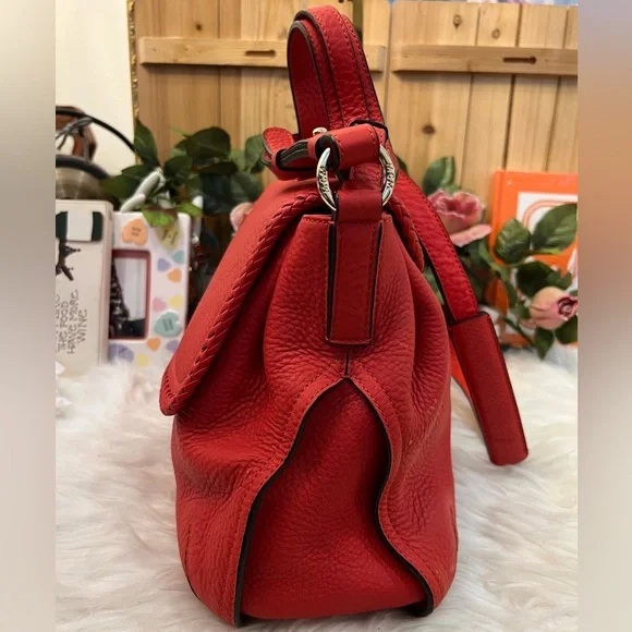 MCM Whipstitch Trim Leather Crossbody Bag with removable and adjustable strap. - Picture 6 of 13